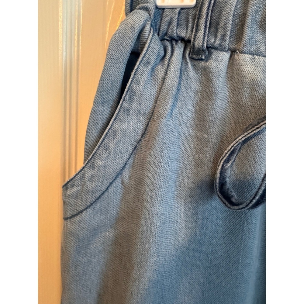 Velvet Heart Pants Denim Paperbag Waist Wide Leg Pants Blue Size Small NWT - Picture 4 of 8